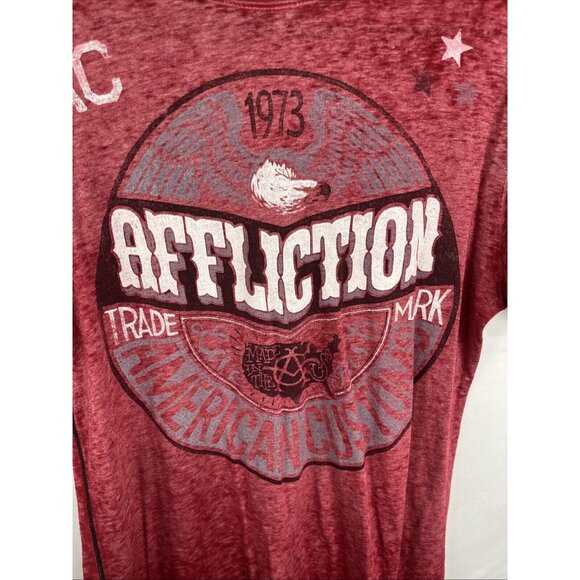 Affliction 1963 Red Thin T-Shirt Mens Size M - Picture 3 of 12